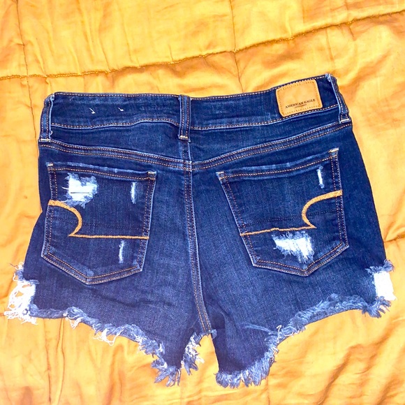 American Eagle Outfitters Pants - American Eagle 🦅 Outfitters MIDI Shorts Next Level Stretch Dark Wash Distressed